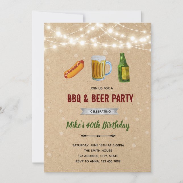 Hotdog and brew bbq invite (Front)