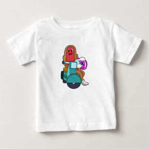 Hotdog as Biker with Scooter.PNG Baby T-Shirt