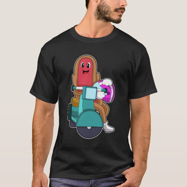 Hotdog as Biker with Scooter.PNG T-Shirt (Front)