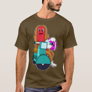 Hotdog as Biker with Scooter T-Shirt
