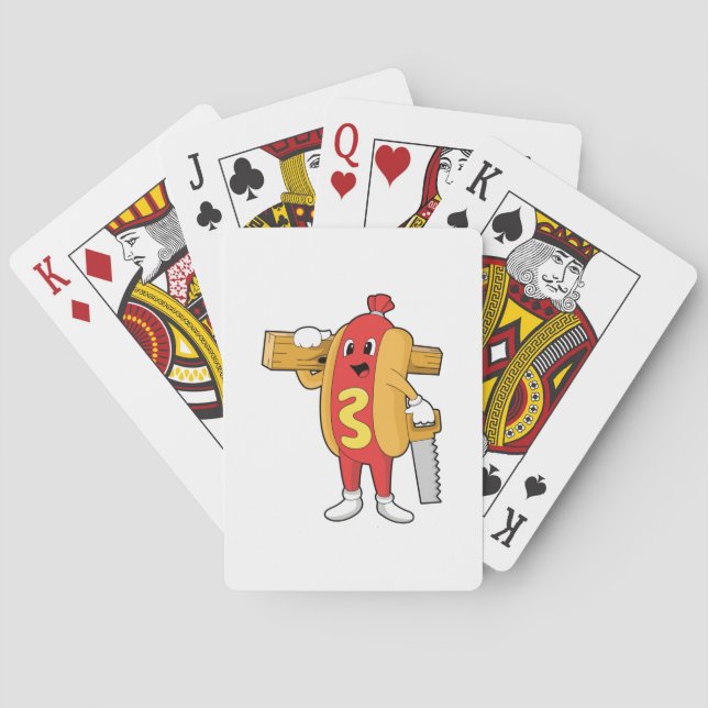 Hotdog as Carpenter with Saw & Wood Playing Cards (Back)