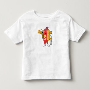 Hotdog as Carpenter with Saw & Wood Toddler T-Shirt