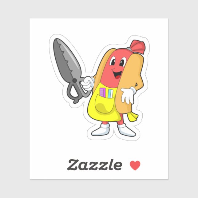 Hotdog as Hairdresser with Scissors (Sheet)
