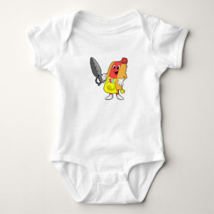 Hotdog as Hairdresser with Scissors Baby Bodysuit