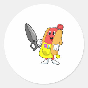 Hotdog as Hairdresser with Scissors Classic Round Sticker