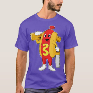 Hotdog as penter with Saw Wood T-Shirt