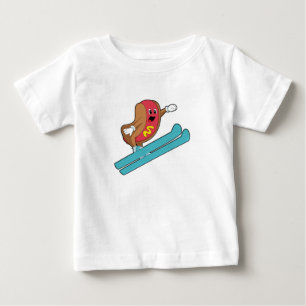 Hotdog as Ski jumper with Ski.PNG Baby T-Shirt
