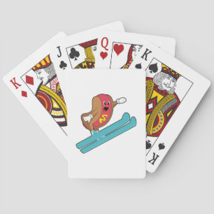 Hotdog as Ski jumper with Ski.PNG Playing Cards
