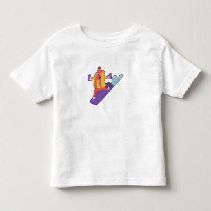Hotdog as Snowboarder with Sonowboard Toddler T-Shirt