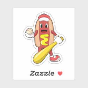 Hotdog at Baseball with Baseball bat