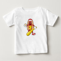 Hotdog at Baseball with Baseball bat