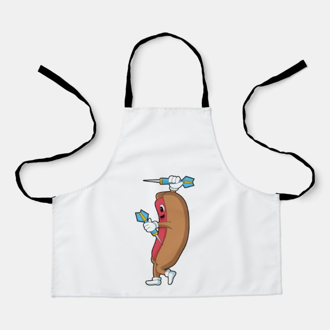 Hotdog at Darts with Dart.PNG Apron (Front)