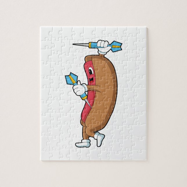 Hotdog at Darts with Dart.PNG Jigsaw Puzzle (Vertical)
