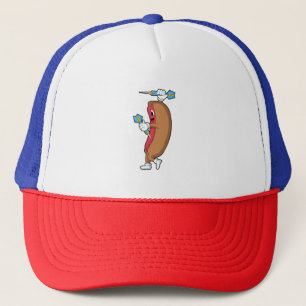 Hotdog at Darts with Dart.PNG Trucker Hat