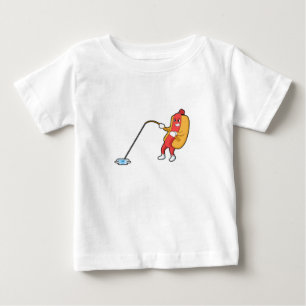Hotdog at Fishing with Fishing rod Baby T-Shirt