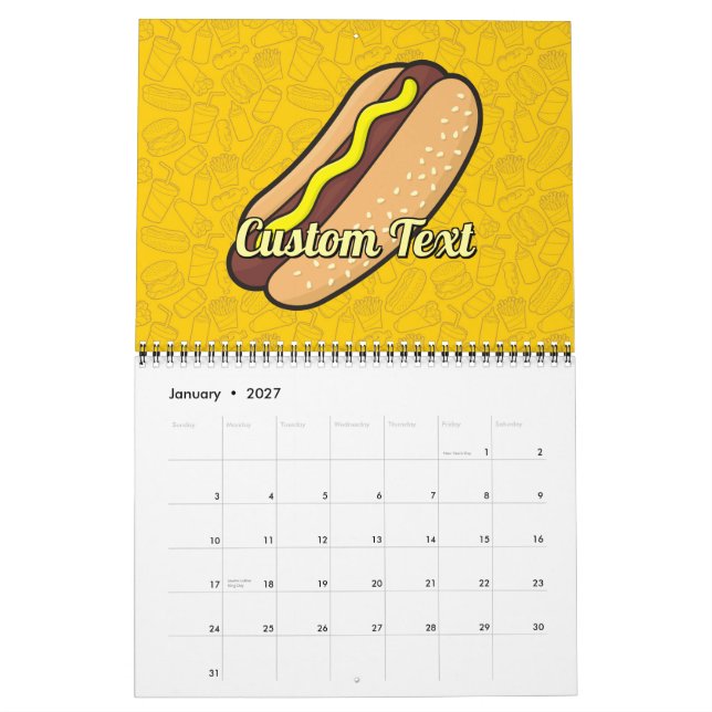 Hotdog Calendar (Jan 2027)