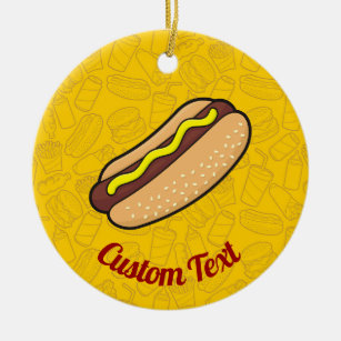 Hotdog Ceramic Ornament