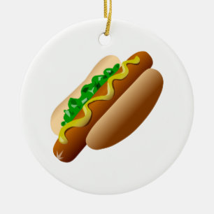 Hotdog Ceramic Tree Decoration