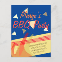 Hotdog Cookout BBQ Birthday Confetti Invitation