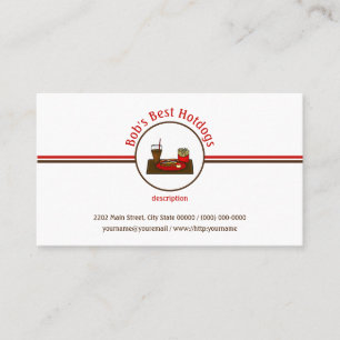Hotdog Diner Fast Food Restaurant Logo Business Card