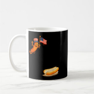 Hotdog Dom Dive Funny Uncle Sam Hotdog Jumps Into Coffee Mug