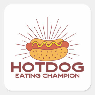 Hotdog Eating Champion Square Sticker