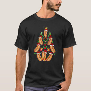 Hotdog Fast Food Xmas Lighting Tree Hotdog Christm T-Shirt