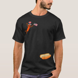 Hotdog Freedom Dive Funny Uncle Sam Hot Dog T-Shirt