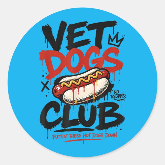 Hotdog Grill Master Competitiv Classic Round Sticker (Front)
