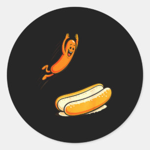 Hotdog high dive classic round sticker