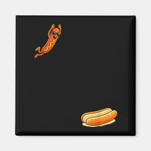 Hotdog high dive funny diving hot dog magnet