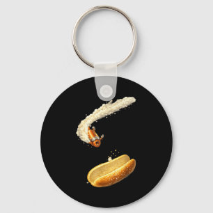 Hotdog high dive funny men women outfits Hotdog hi Key Ring