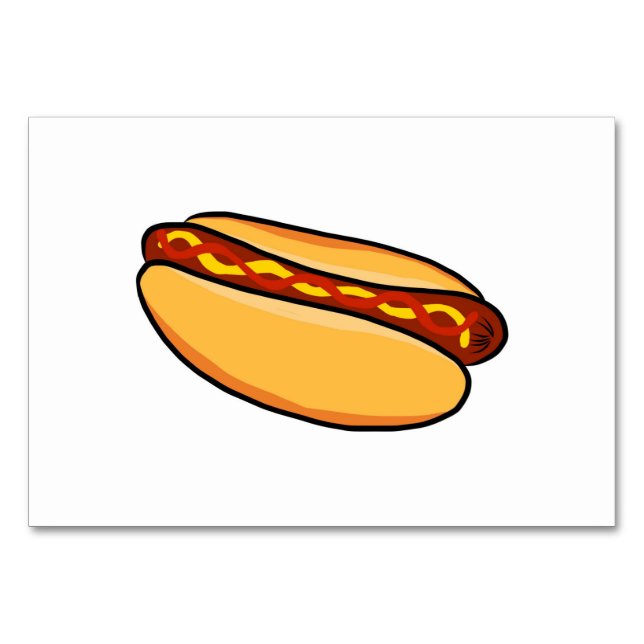 HotDog Hot Dog Juicy Yummy Sausage Warm Buns Art Table Number (Front)