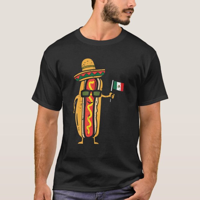Hotdog Mexican Flag Funny Cinco De Mayo Food Men W T-Shirt (Front)