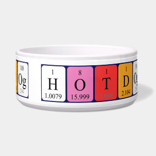Hotdog periodic table word pet bowl 1