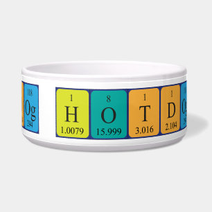 Hotdog periodic table word pet bowl 1A
