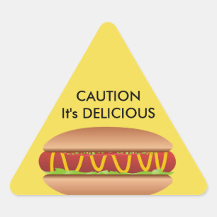 Hotdog picture triangle sticker