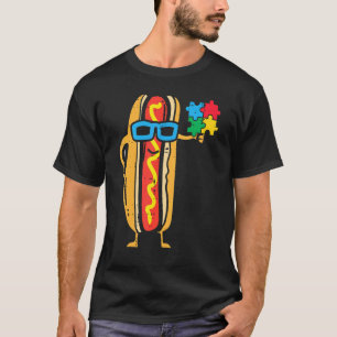 Hotdog Puzzle Cute Autism Awareness ASD Food Food T-Shirt
