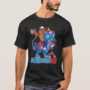 Hotdog Rex Dino 4th of July Amerisaurus Rex T-Shirt
