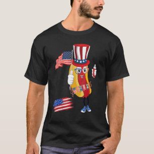 Hotdog Sunglasses American Flag Usa 4th Of July F T-Shirt
