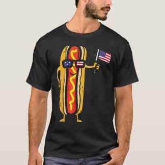 Hotdog Sunglasses American Flag Usa  4th Of July F T-Shirt