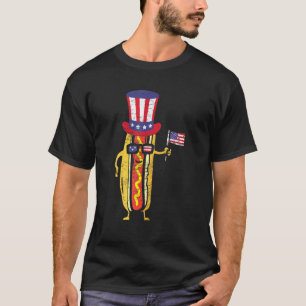 Hotdog Sunglasses American Flag Usa 4th Of July Fo T-Shirt