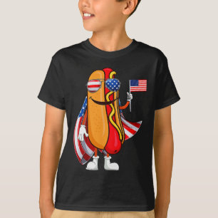 Hotdog Sungles American Flag Usa Funny 4th Of July T-Shirt