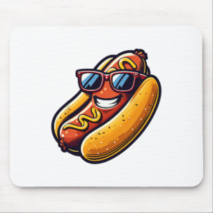 Hotdog Sungles Fast Food Hot Dogs Lover Fun Sausag Mouse Mat