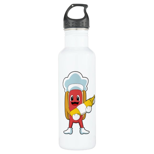 Hotdog with Mustard 710 Ml Water Bottle (Front)