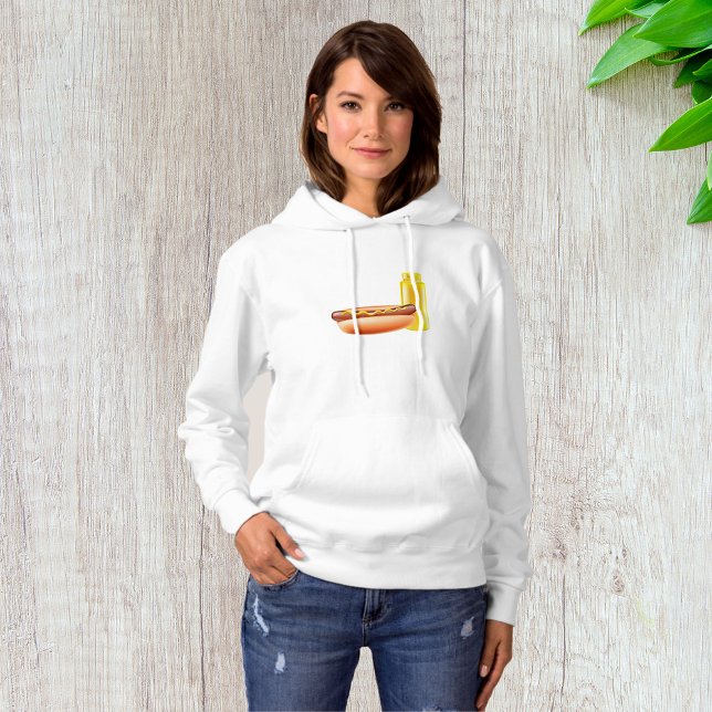 Hotdog With Mustard Bottle Womens Hoodie (Creator Uploaded)