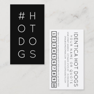 #HOTDOGS hashtag loyalty punch card