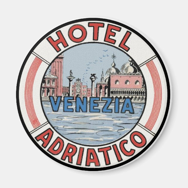 Hotel Adriatico in Venice Magnet (Front)