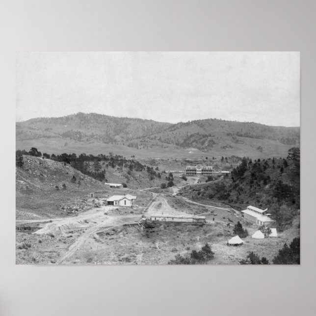 Hotel and Bathhouses in the Wiwalakahta Canyon Poster (Front)