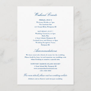 Hotel and Weekend Events - Newport Collection Enclosure Card